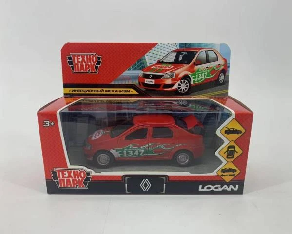 Машина металл RENAULT LOGAN ДОСТАВКА длина 12 см, двери, багаж, инерц, Технопарк