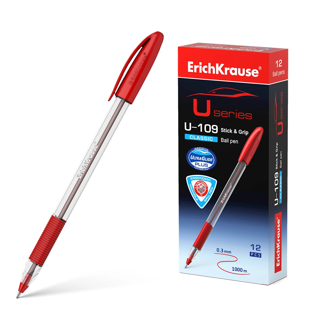 Ручка шариковая ErichKrause® U-109 Classic Stick&Grip 1.0, Ultra Glide Ручка шариковая ErichKrause® U-109 Classic Stick&Grip 1.0, Ultra Glide