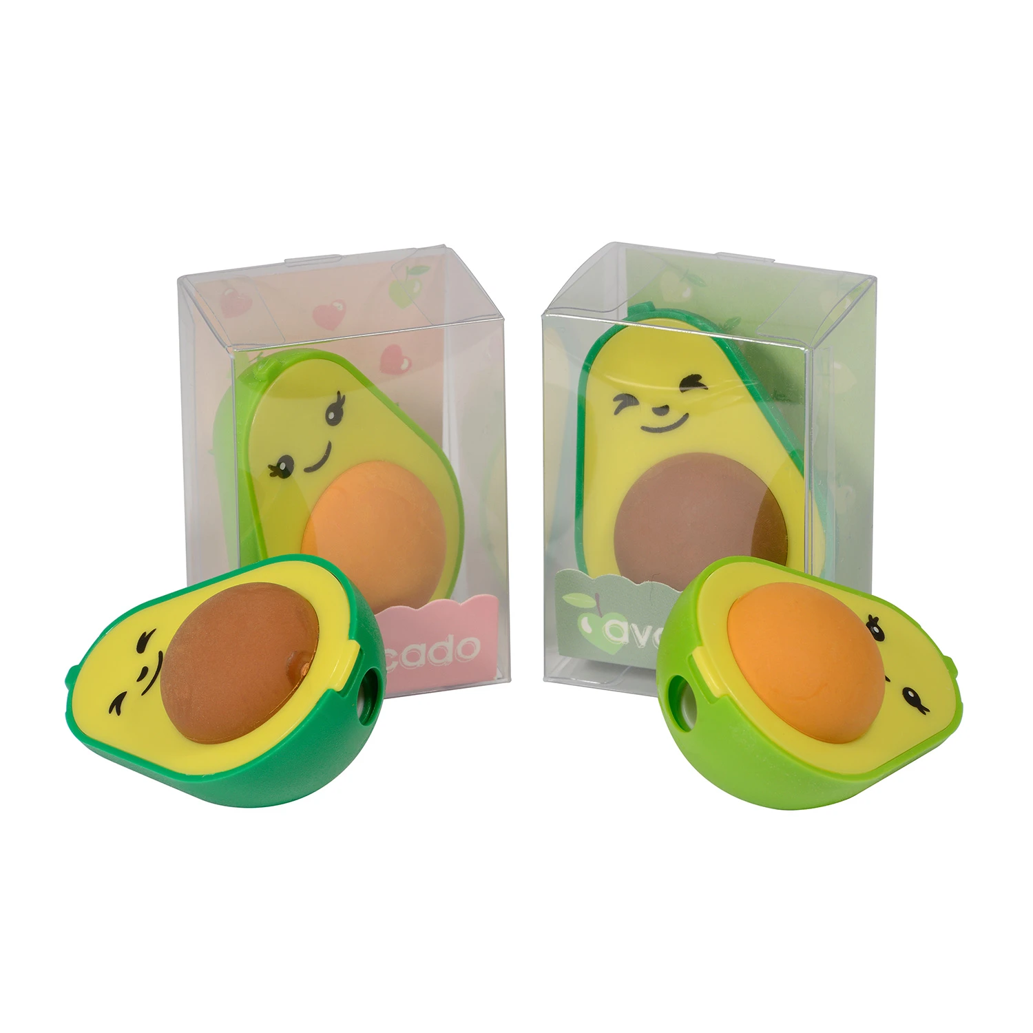 ТОЧИЛКА С КОНТЕЙНЕРОМ И ЛАСТИКОМ "FunGraphix. Авокадо", 2 цвета