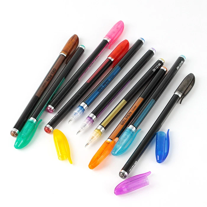 Набор ручек гелевых 10цв. "Darvish" с блёстками упаковка на кнопке