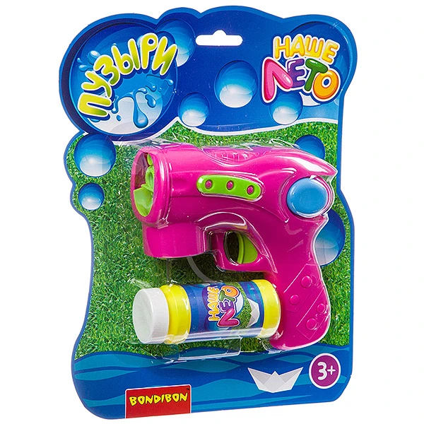 Пистолет Bondibon "Наше Лето" на батар.с мыльными пузырями 110 мл, CRD