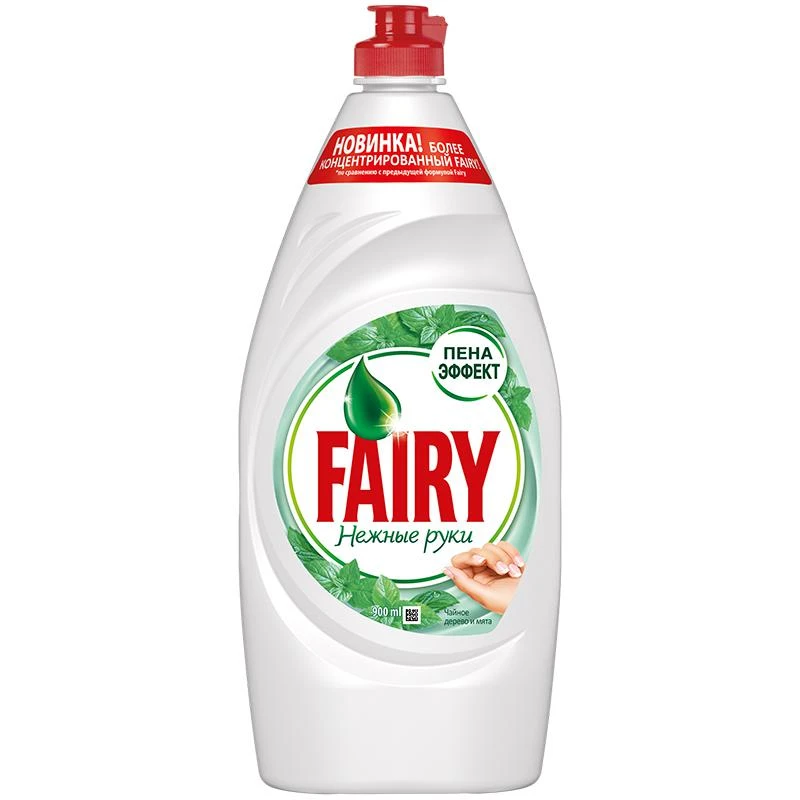 Средство для мытья посуды FAIRY Нежные руки, 900мл, Чайное дерево и мята Средство для мытья посуды FAIRY Нежные руки, 900мл, Чайное дерево и мята