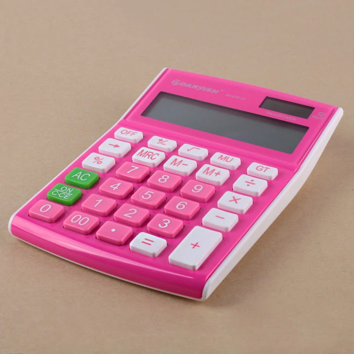 Калькулятор настольный 12 разр. "Darvish" 105*146*25мм розовый