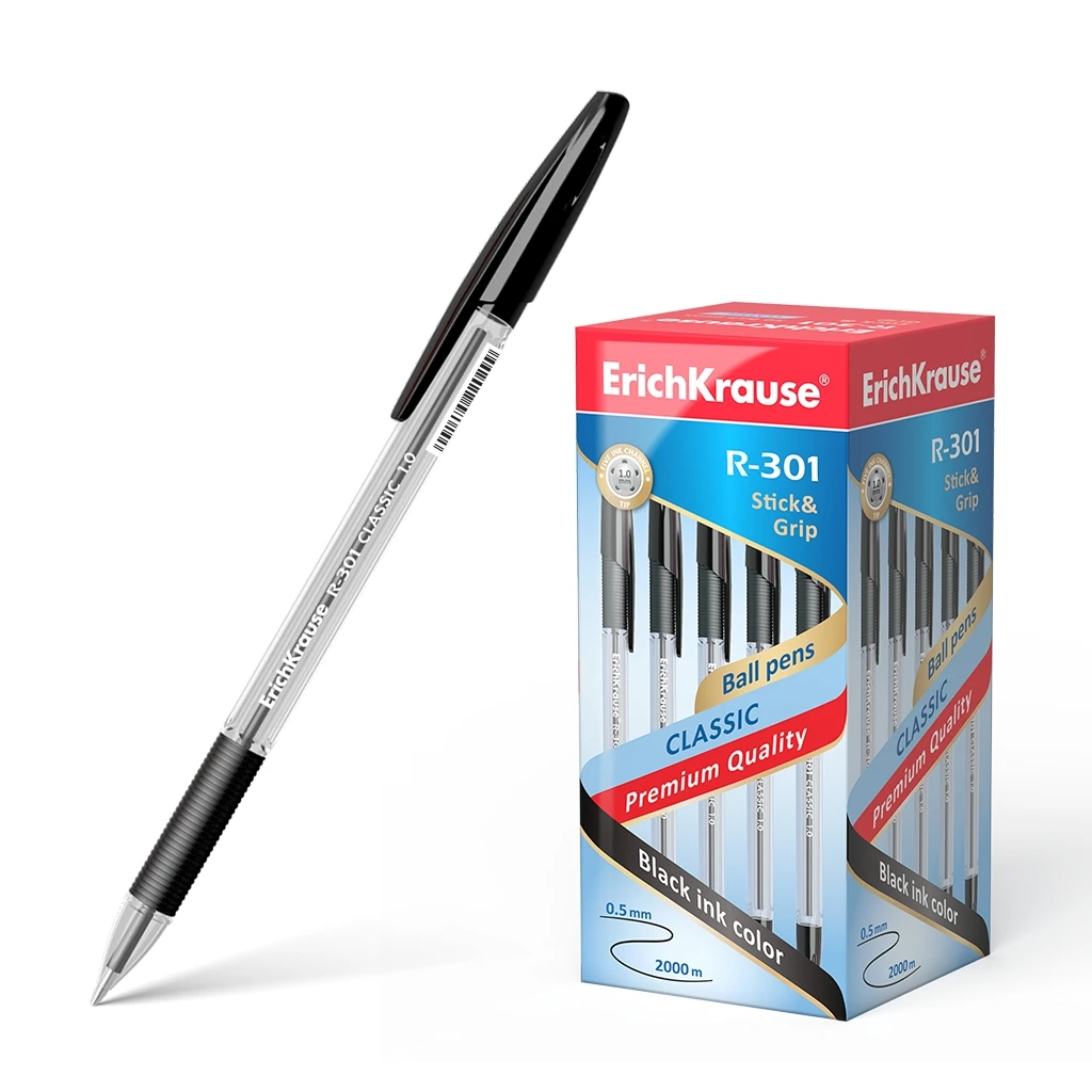 Ручка шариковая ErichKrause® R-301 Classic Stick&Grip 1.0, цвет чернил Ручка шариковая ErichKrause® R-301 Classic Stick&Grip 1.0, цвет чернил