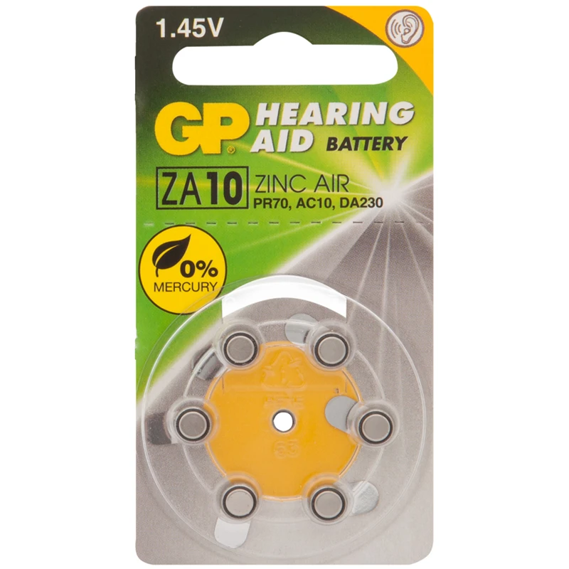 Батарейка GP ZA10F (PR70, AC10, DA230) воздушно-цинковая, BC6 Батарейка GP ZA10F (PR70, AC10, DA230) воздушно-цинковая, BC6
