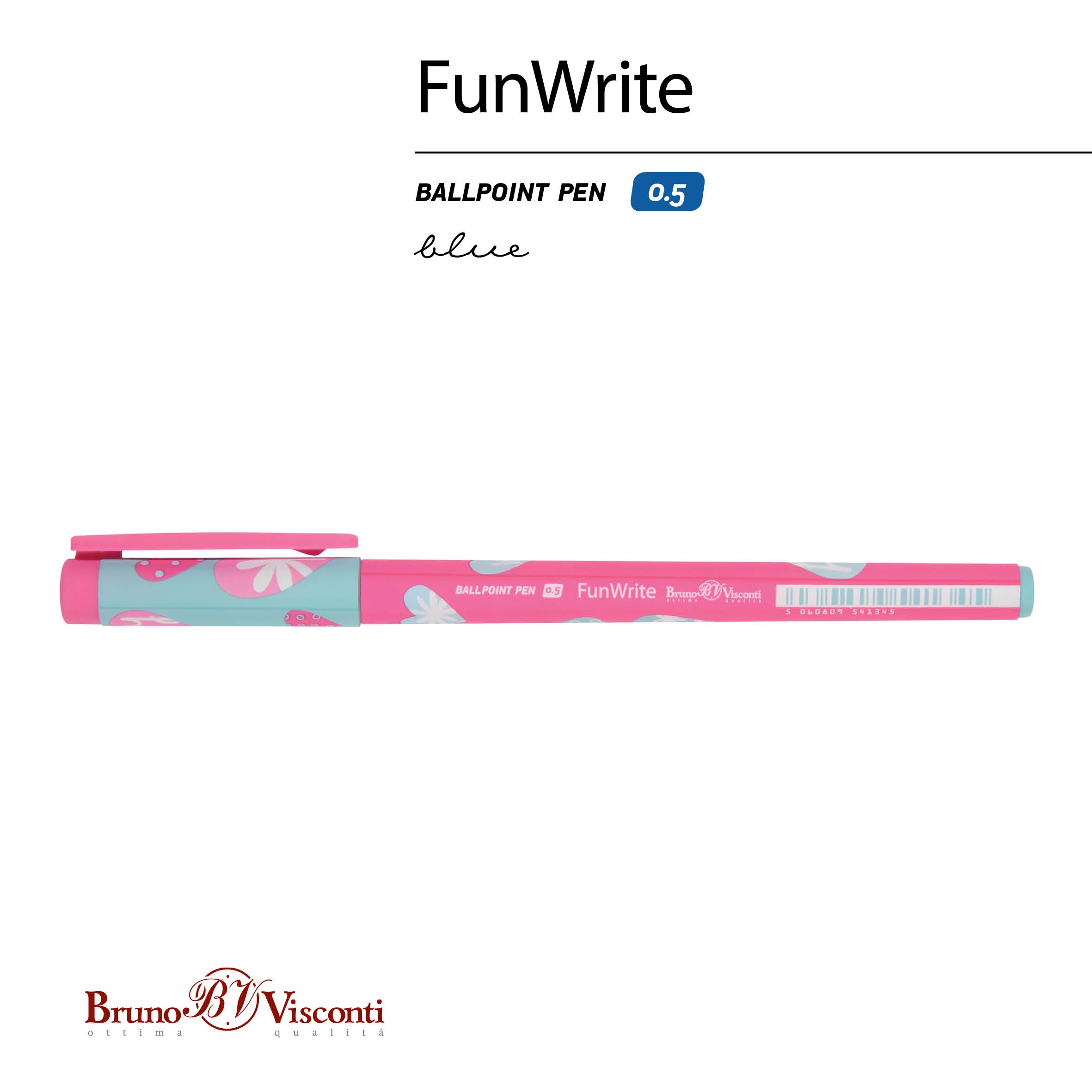 РУЧКА "FunWrite. Сердечки. Эмоции. Малина" ШАРИКОВАЯ 0.5 ММ, СИНЯЯ РУЧКА "FunWrite. Сердечки. Эмоции. Малина" ШАРИКОВАЯ 0.5 ММ, СИНЯЯ