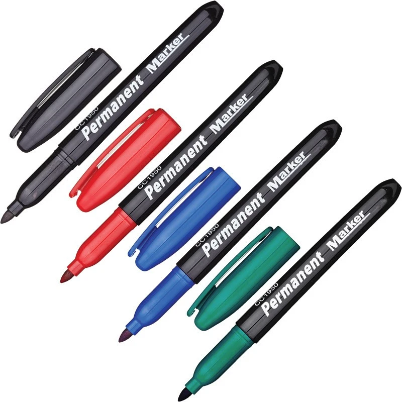 Набор маркеров перманентных CC1950 3-5мм. 4цв. штр. 6927975195019, Набор маркеров перманентных CC1950 3-5мм. 4цв. штр. 6927975195019,