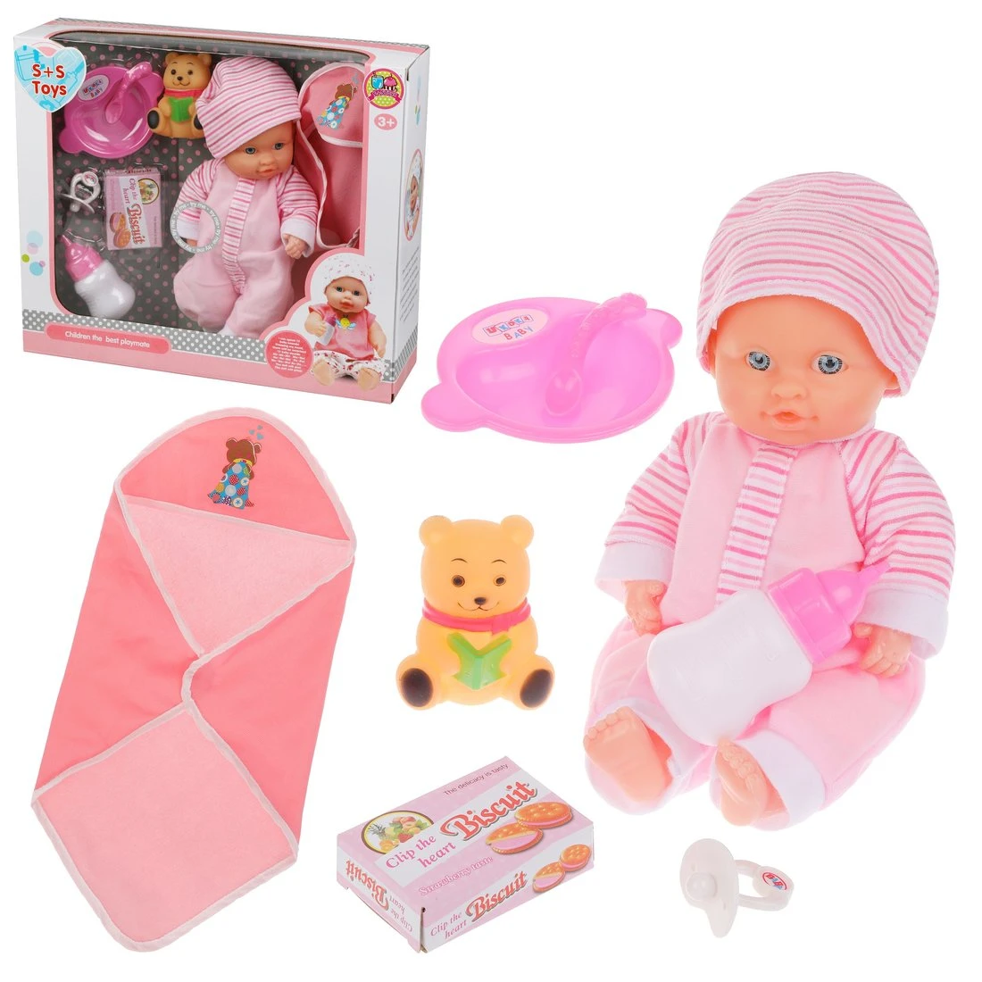 Игровой набор Мой малыш, в комплекте кукла озвуч., пьет, писает, предмет 7шт., Игровой набор Мой малыш, в комплекте кукла озвуч., пьет, писает, предмет 7шт.,