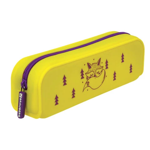 Пенал-косметичка BRAUBERG, силикон, "Fox", 20х5х6 см, 229029 Пенал-косметичка BRAUBERG, силикон, "Fox", 20х5х6 см, 229029