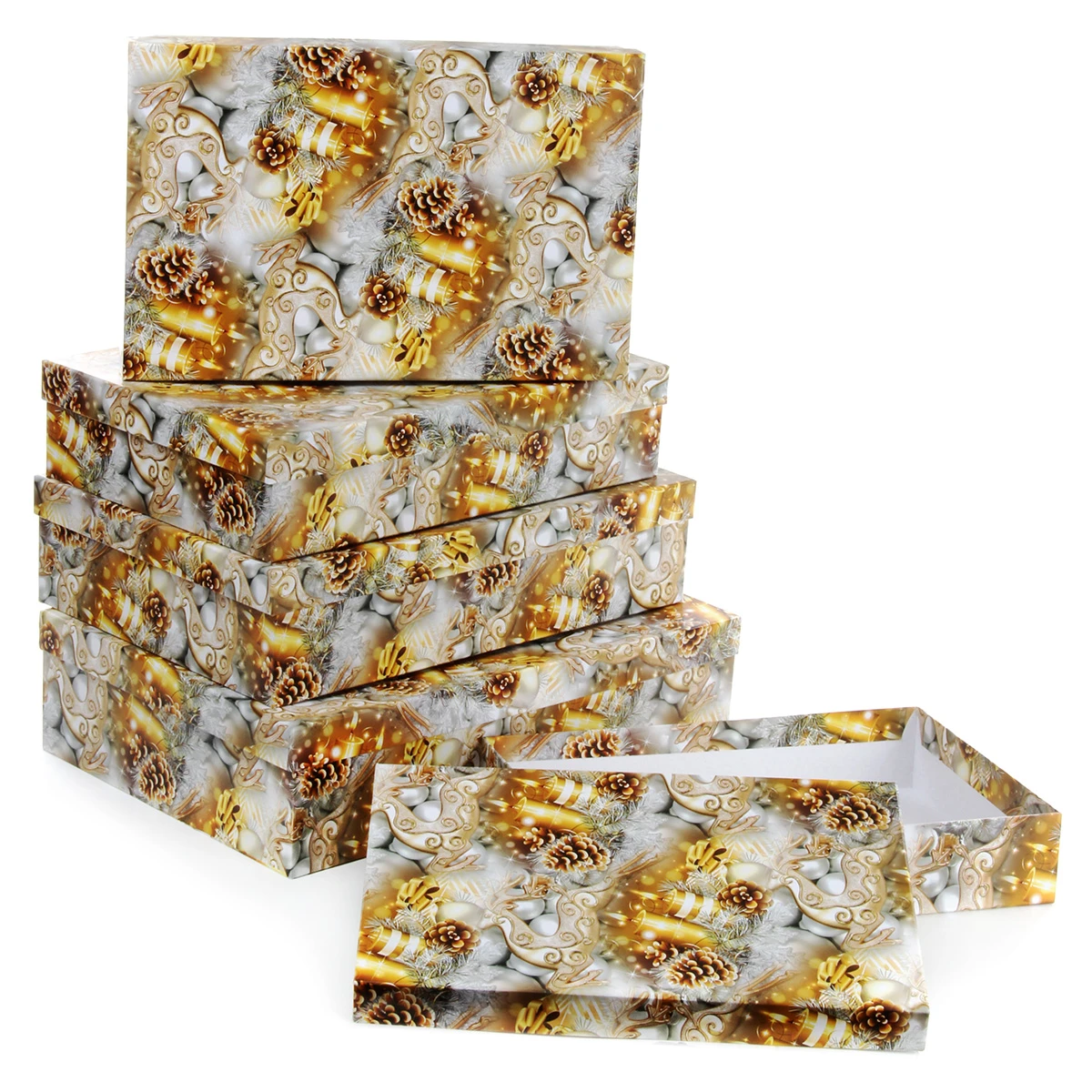 Коробка карт. 54 набор из 5 прямоугольников бол.(32*20*6 - 40*28*10 см.)