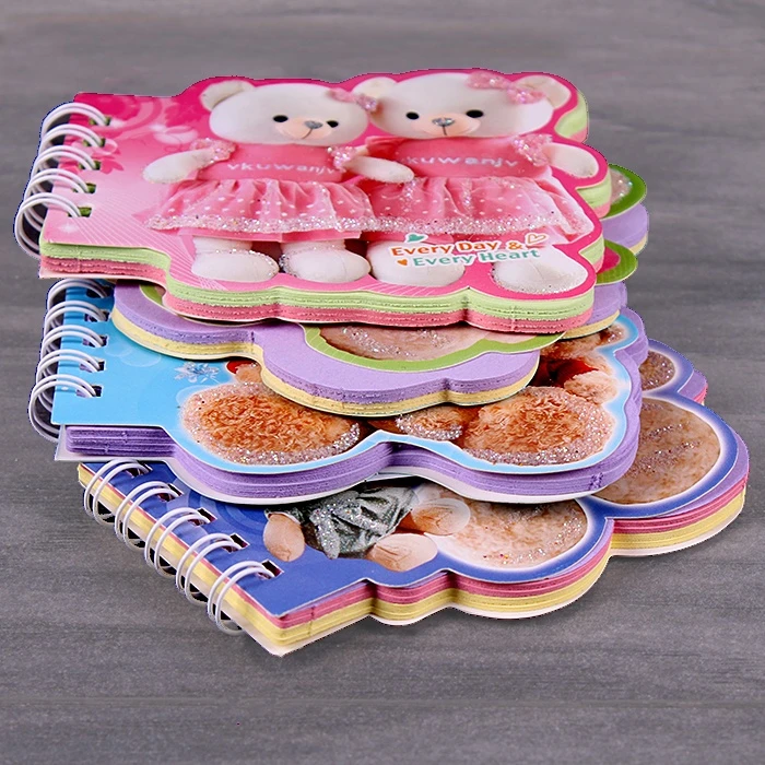 Блокнот А7 на спирали "Мишка" ассорти