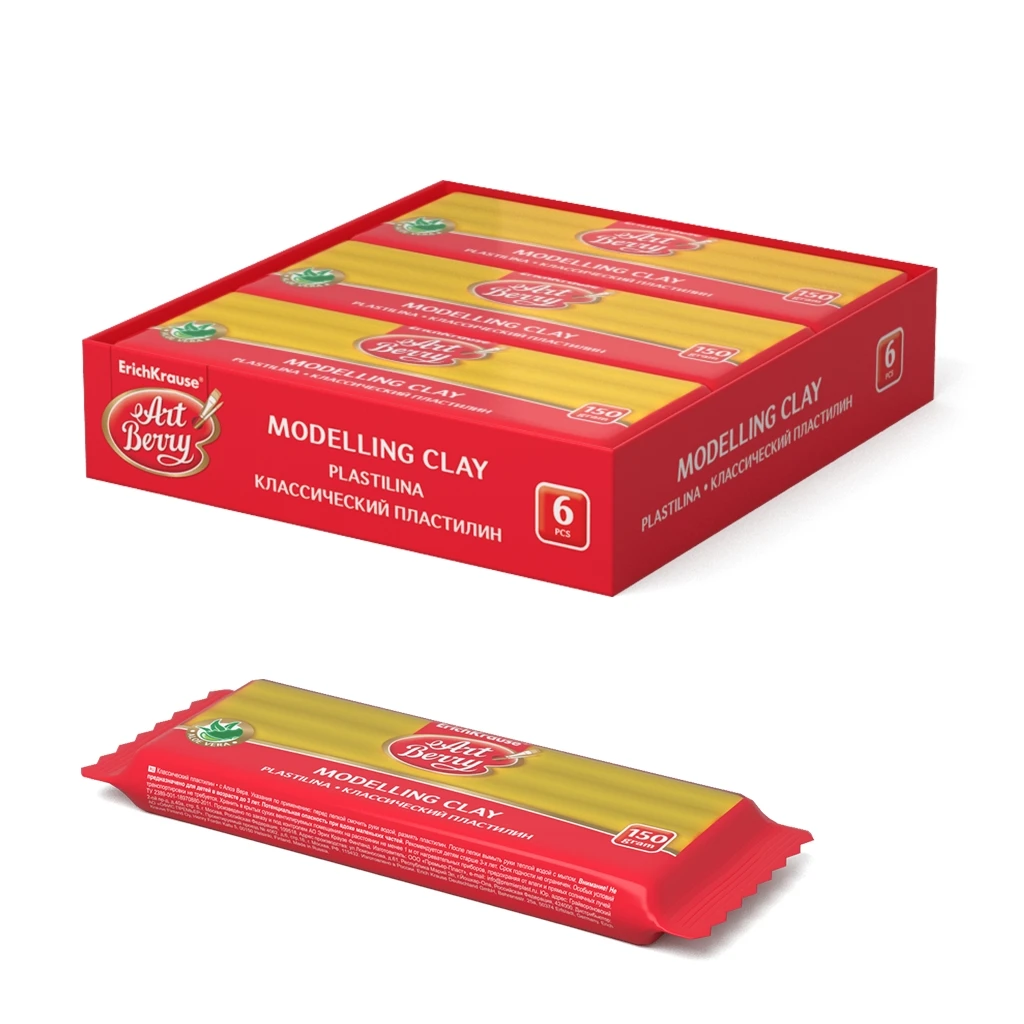 Классический пластилин ArtBerry с Алоэ Вера 150г. жёлтый