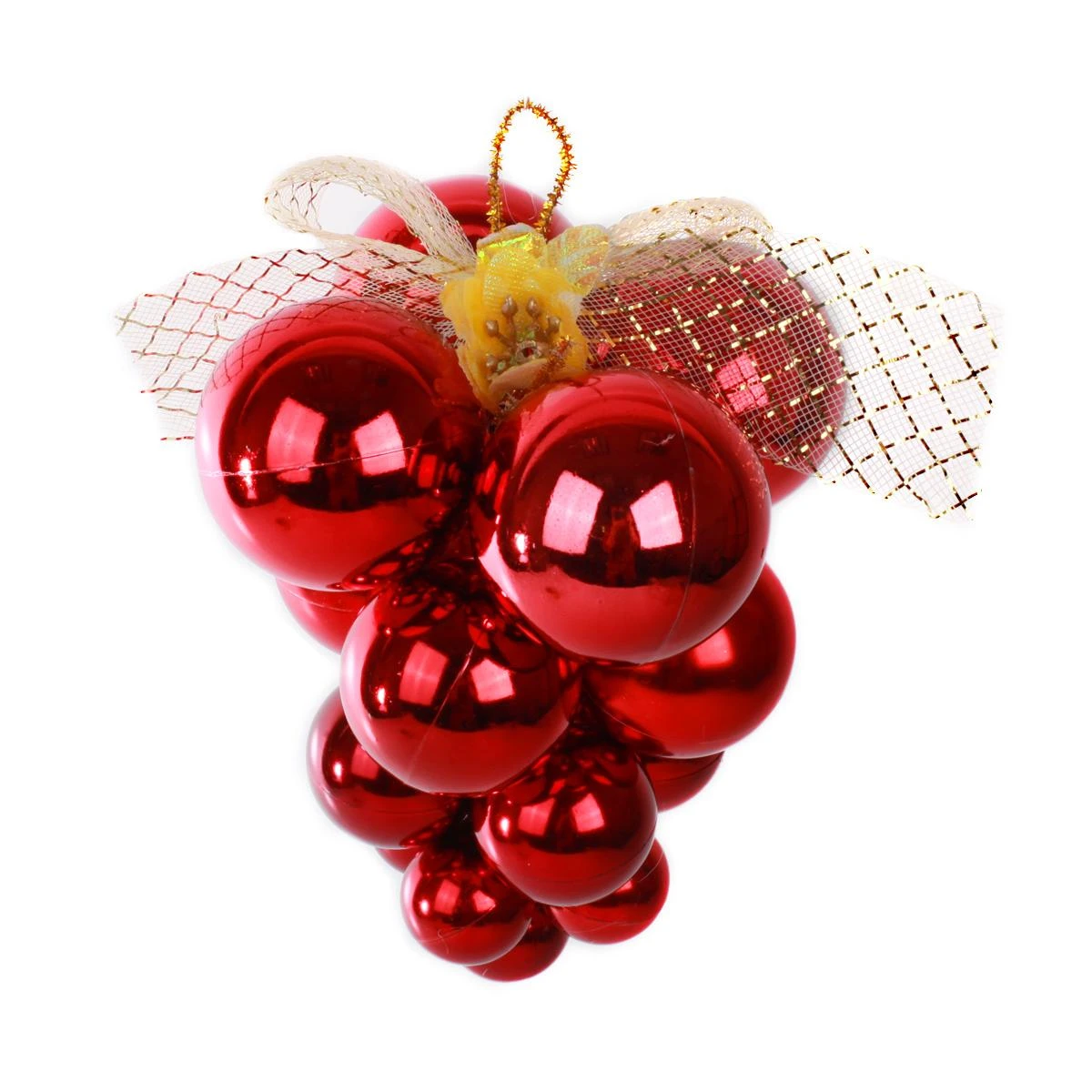 Подвеска новогодняя кисть винограда, красн. KL38104 Подвеска новогодняя кисть винограда, красн. KL38104