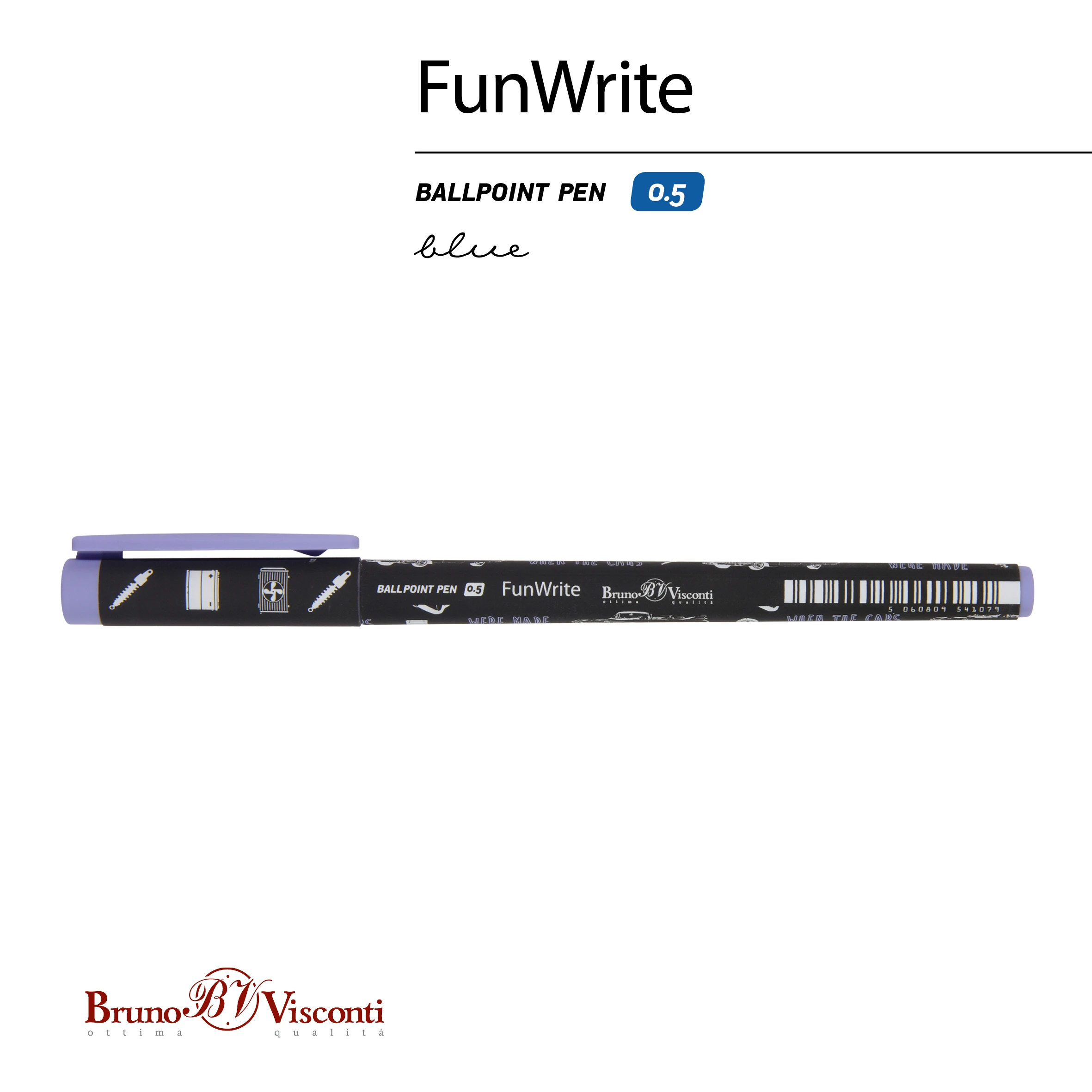 РУЧКА "FunWrite. Машины. Цвет голубой" ШАРИКОВАЯ, 0.5 ММ, СИНЯЯ РУЧКА "FunWrite. Машины. Цвет голубой" ШАРИКОВАЯ, 0.5 ММ, СИНЯЯ
