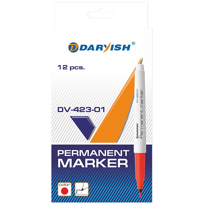 Маркер-перманент "Darvish" красный очень тонкий Маркер-перманент "Darvish" красный очень тонкий