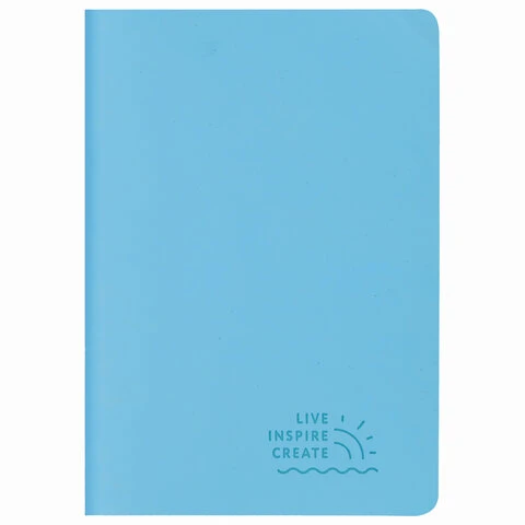 Тетрадь 48 л. в точку обложка кожзам SoftTouch, сшивка, A5 (147х210мм), ГОЛУБОЙ, Тетрадь 48 л. в точку обложка кожзам SoftTouch, сшивка, A5 (147х210мм), ГОЛУБОЙ,