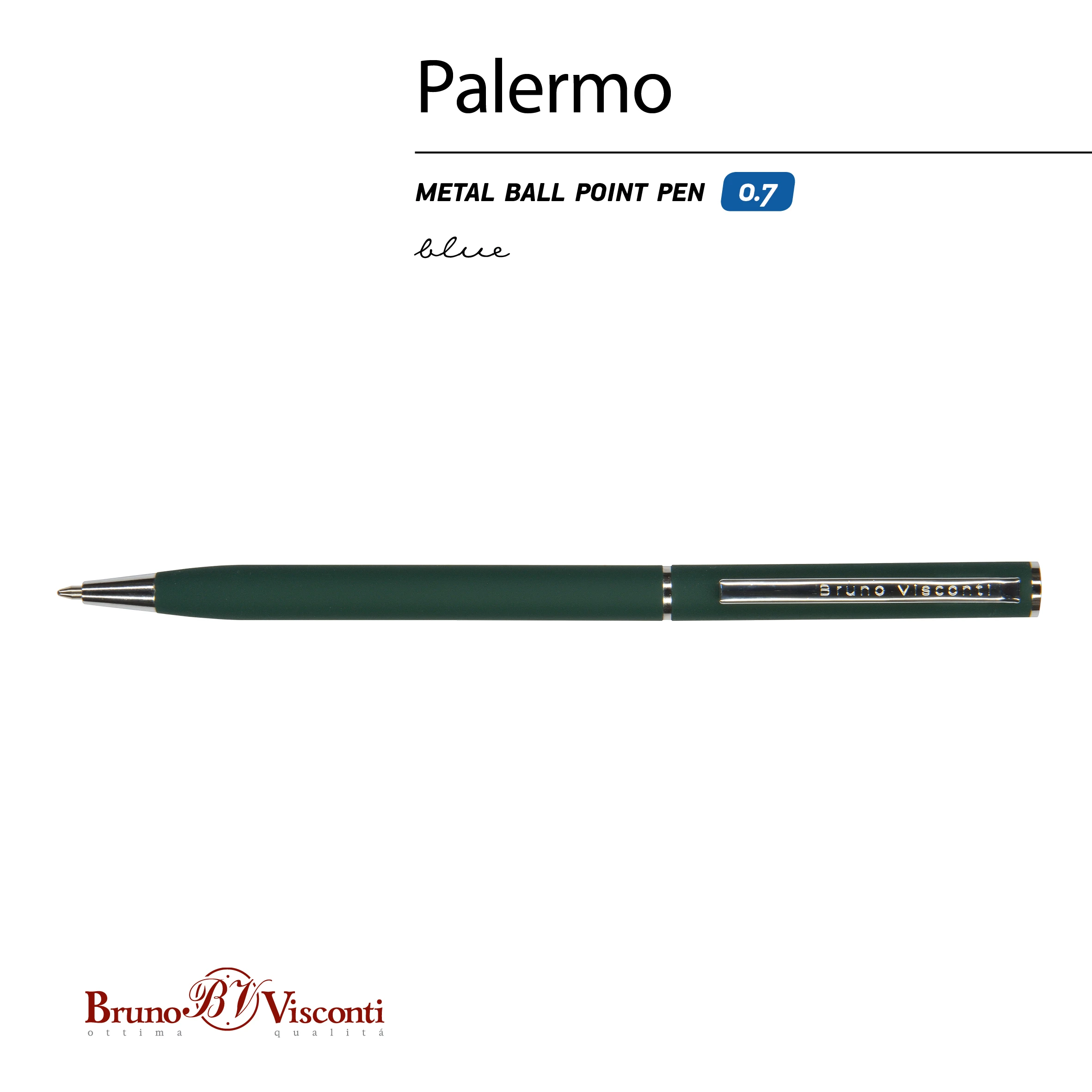 РУЧКА "PALERMO" ШАРИКОВАЯ АВТОМАТИЧЕСКАЯ, ЗЕЛЕНЫЙ МЕТАЛЛИЧЕСКИЙ