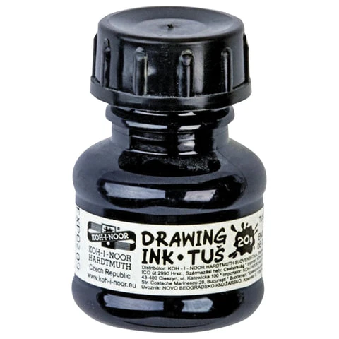 Тушь KOH-I-NOOR, черная, 20 мл, 0141701002LP Тушь KOH-I-NOOR, черная, 20 мл, 0141701002LP