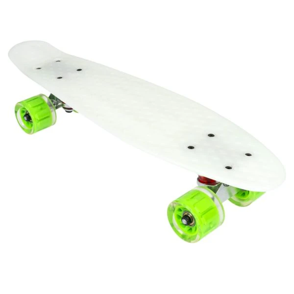 Пластиковый светящийся скейтборд, размер деки 55x15 см, подвеска-Al, колеса PU