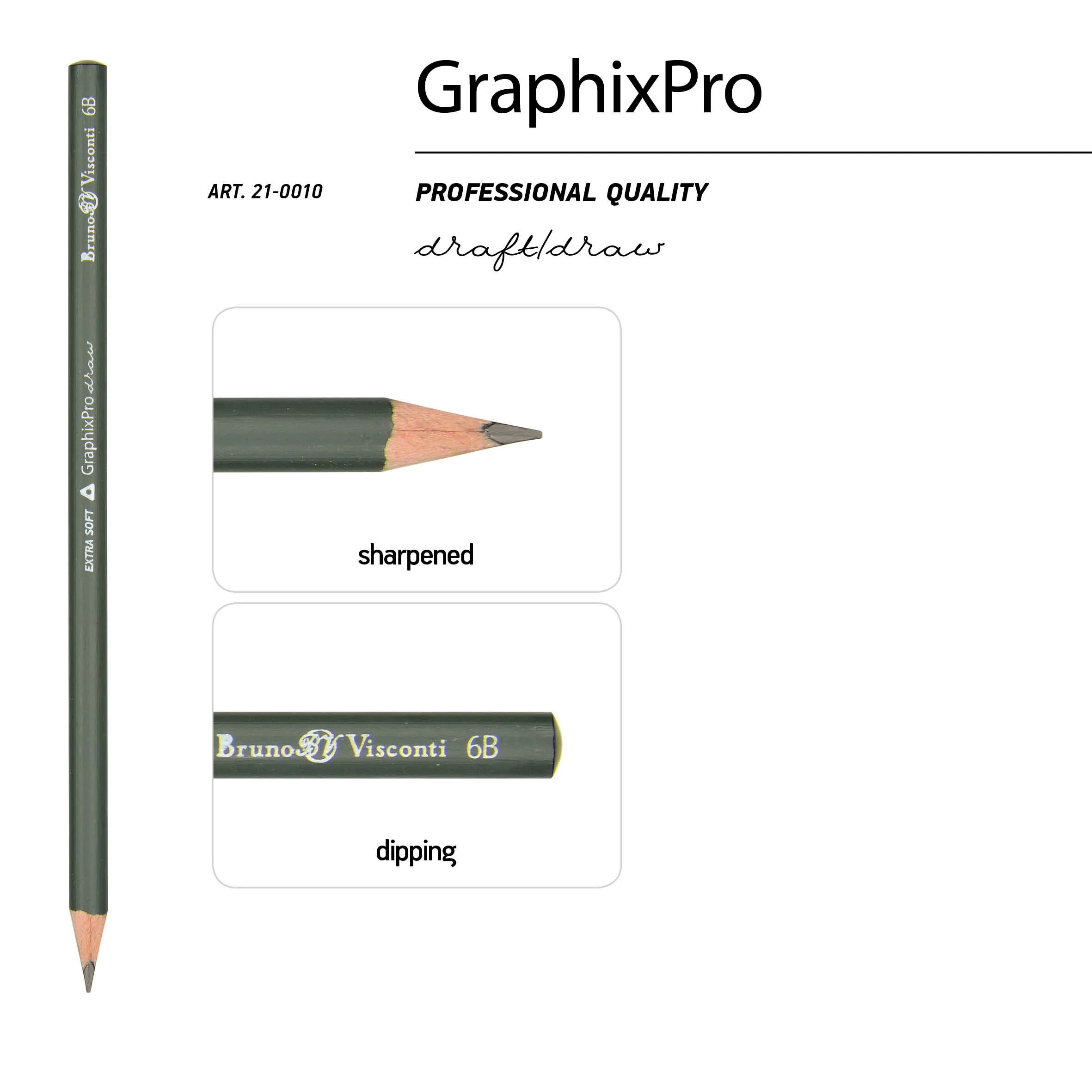 НАБОР КАРАНДАШЕЙ ЧЕРНОГРАФИТОВЫХ, 12 ШТ "GraphixPro" В-14B НАБОР КАРАНДАШЕЙ ЧЕРНОГРАФИТОВЫХ, 12 ШТ "GraphixPro" В-14B