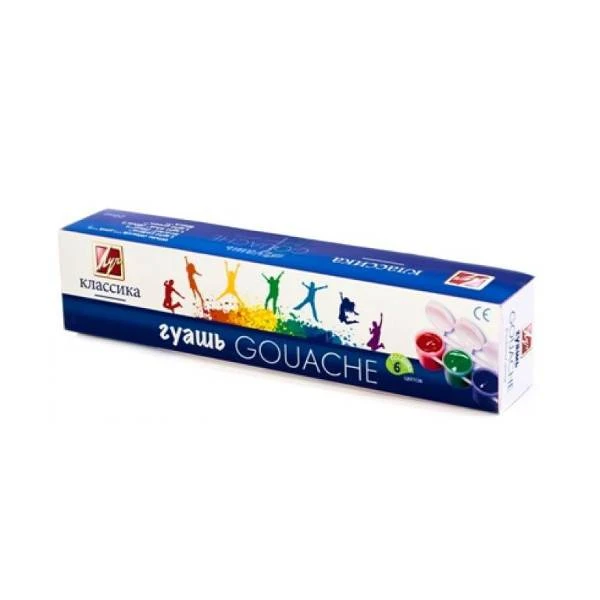 Гуашь КЛАССИКА 20 мл 6 цв. блок-тара: 21С 1375-08 штр.: 4601185009695 Гуашь КЛАССИКА 20 мл 6 цв. блок-тара: 21С 1375-08 штр.: 4601185009695