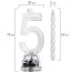 Цифра-подсвечник "5" светодиодная, ЗОЛОТАЯ СКАЗКА, в наборе 4 свечи 6