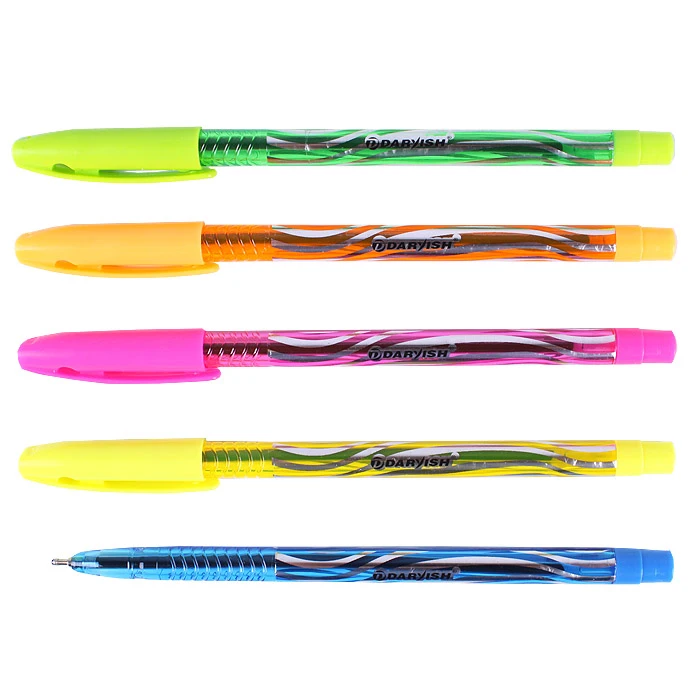 Ручка шариковая синяя на масляной основе "Darvish" корпус цветной