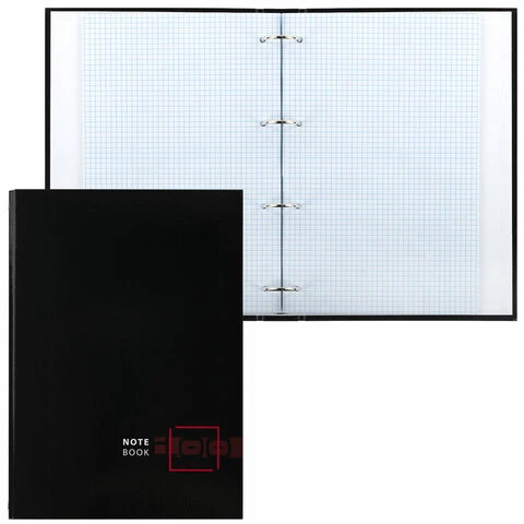 Тетрадь на кольцах БОЛЬШАЯ 225х302 мм А4, 100 л., обложка картон, клетка,