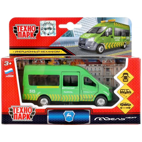 Машина металл ГАЗЕЛЬ NEXT патруль, 12 см, двери, инерц., Технопарк
