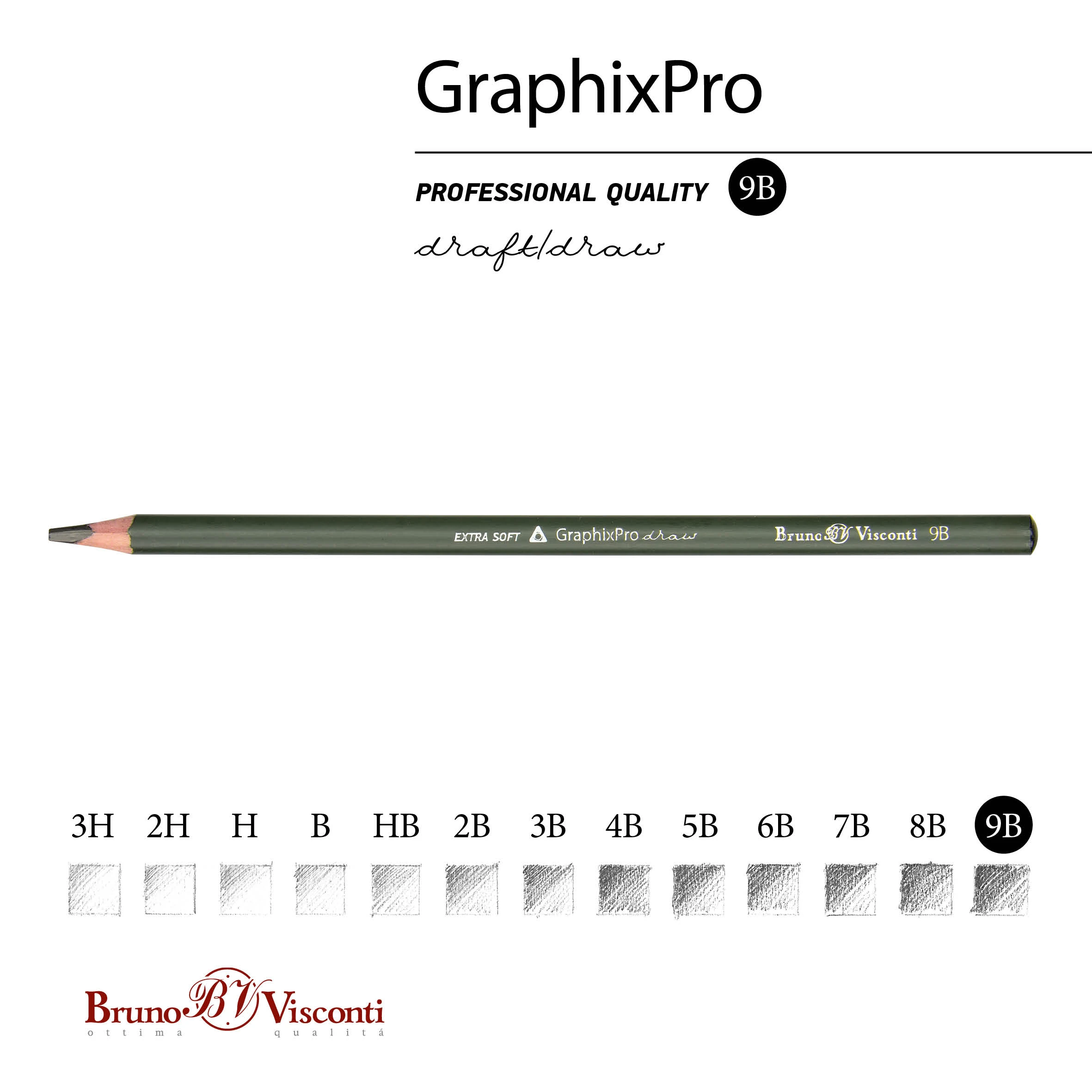 КАРАНДАШ ЧЕРНОГРАФИТОВЫЙ "GraphixPro" 9В КАРАНДАШ ЧЕРНОГРАФИТОВЫЙ "GraphixPro" 9В