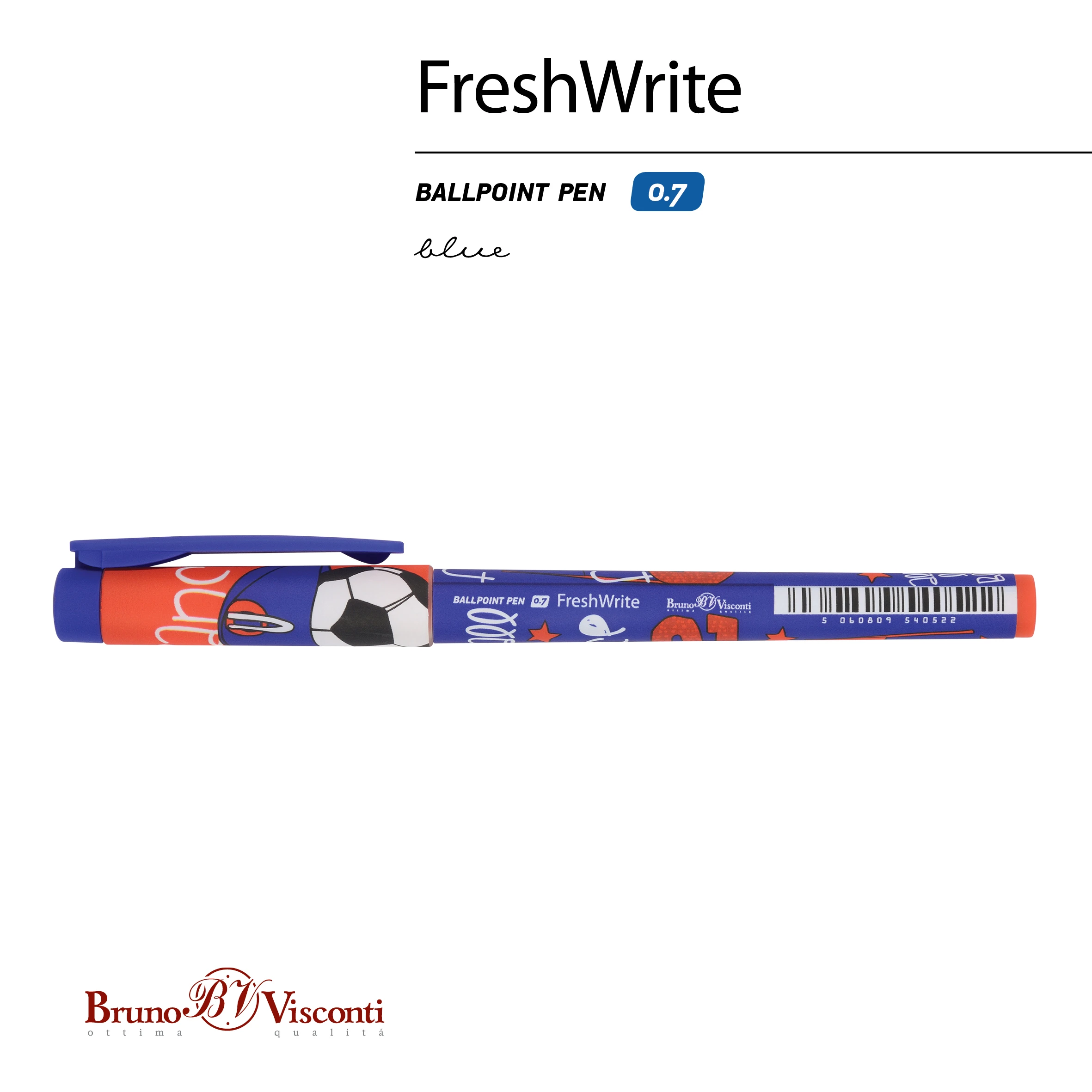 РУЧКА "FreshWrite. Футбол. Чемпионы. Франция", ШАРИКОВАЯ 0.7 ММ, СИНЯЯ РУЧКА "FreshWrite. Футбол. Чемпионы. Франция", ШАРИКОВАЯ 0.7 ММ, СИНЯЯ