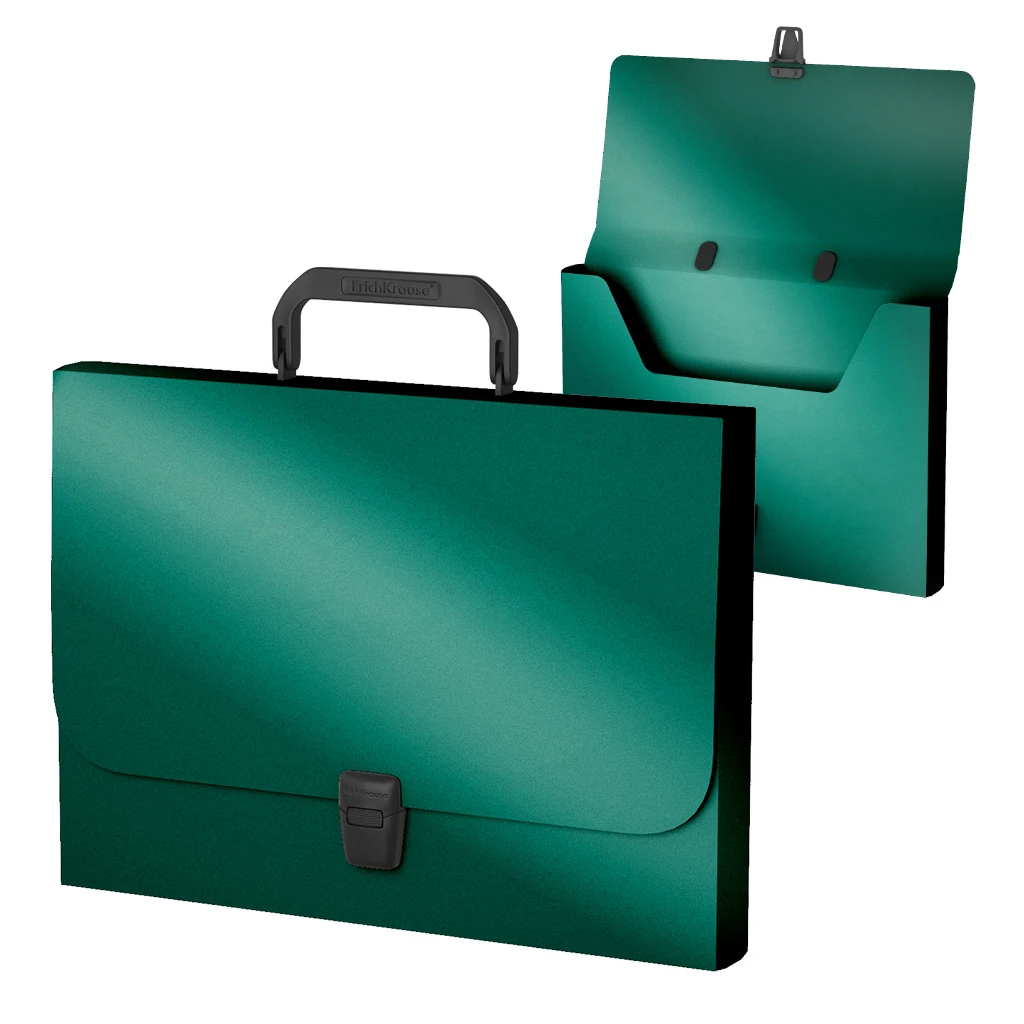 Портфель пластиковый Erich Krause Matt Ice Metallic, FC, бирюзовый (в пакете по Портфель пластиковый Erich Krause Matt Ice Metallic, FC, бирюзовый (в пакете по
