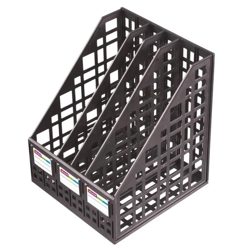 Лоток для бумаг Attache сборный вертикальный 4 отделения 240 мм черный