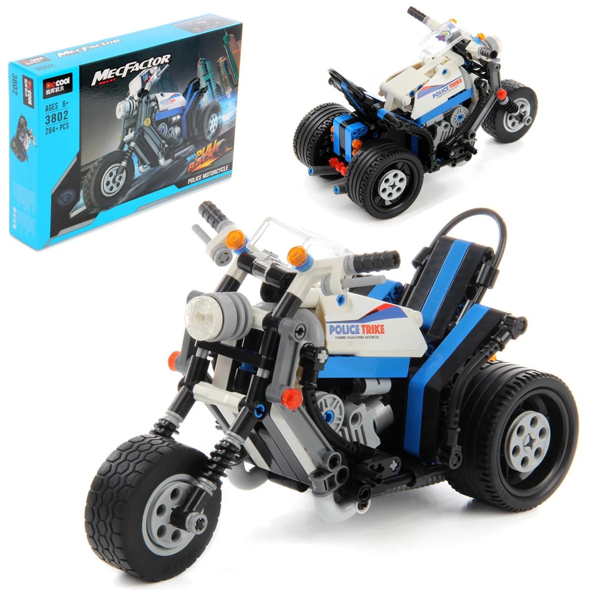 Конструктор-мотоцикл Полиция, 282 дет., 36х24х6 коробка Конструктор-мотоцикл Полиция, 282 дет., 36х24х6 коробка