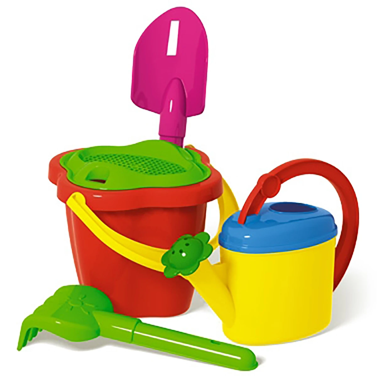 Арт.01825 Песочный набор № 125 ведро 1 л, сито, лейка 0,5 л, лопата 19см, грабли