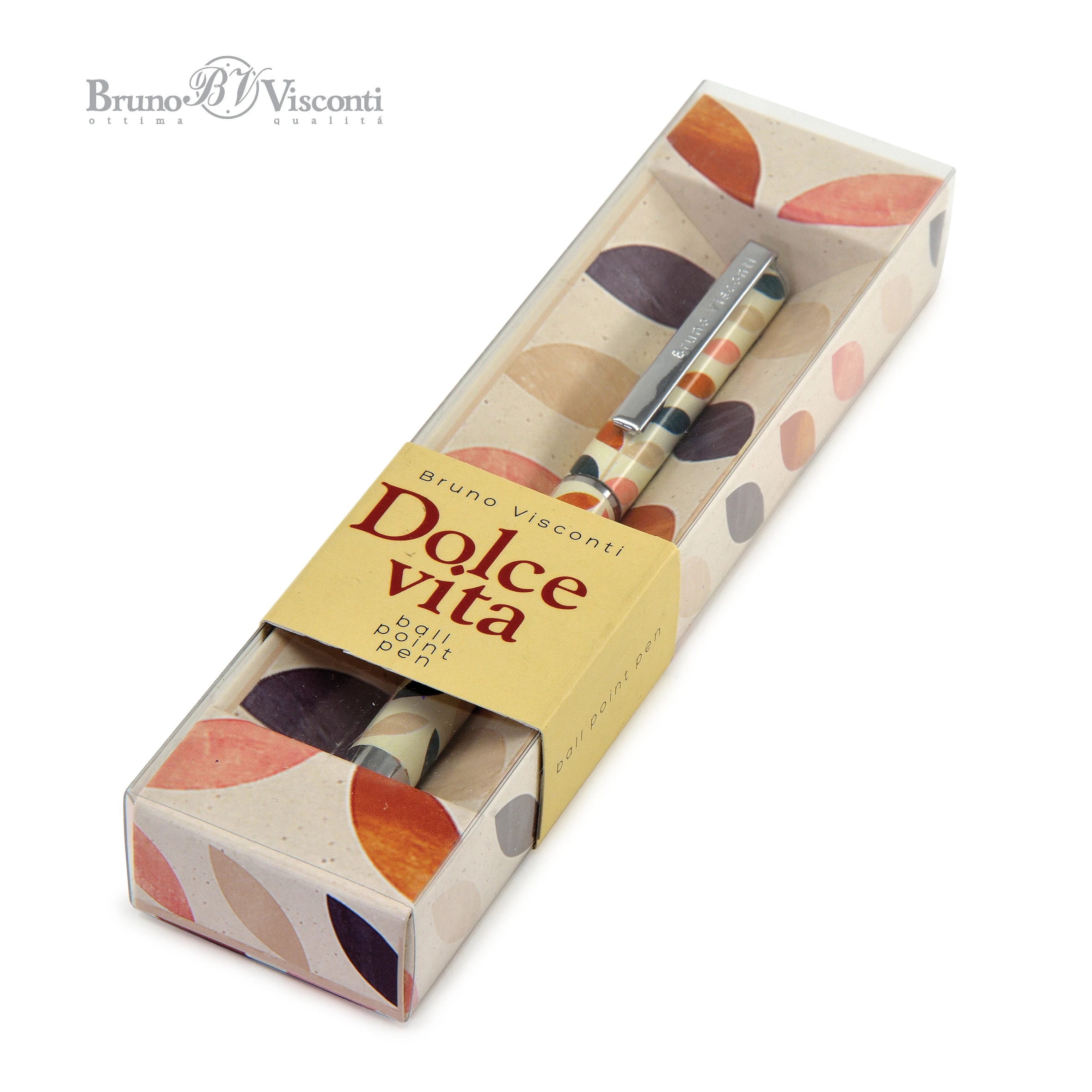 РУЧКА "DOLCE VITA. Лепестки. Винтаж." ШАРИКОВАЯ, МЕТАЛЛИЧЕСКИЙ КОРПУС,