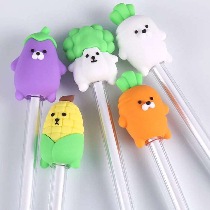 Ручка гелевая синяя "Darvish" Овощи