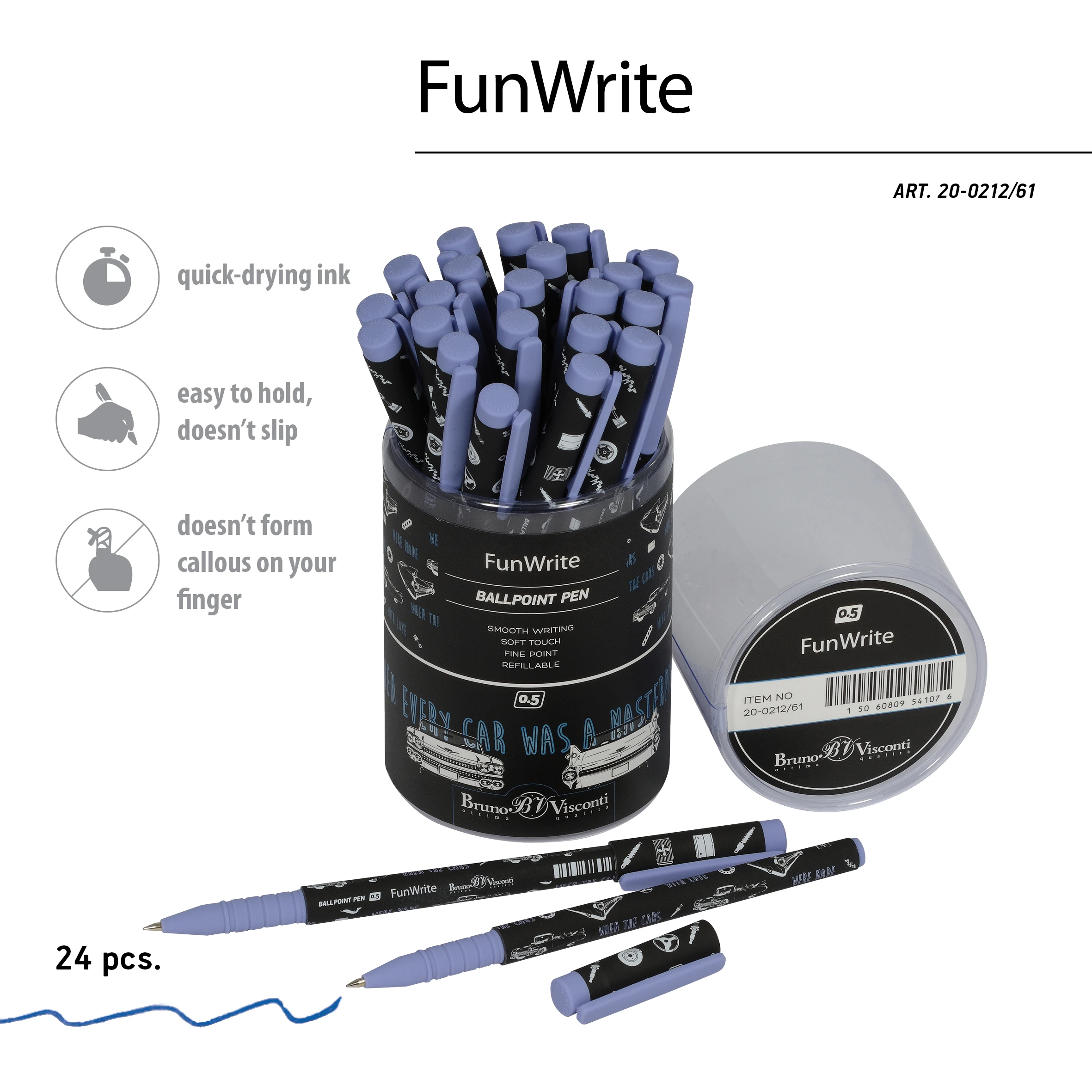 РУЧКА "FunWrite. Машины. Цвет голубой" ШАРИКОВАЯ, 0.5 ММ, СИНЯЯ РУЧКА "FunWrite. Машины. Цвет голубой" ШАРИКОВАЯ, 0.5 ММ, СИНЯЯ