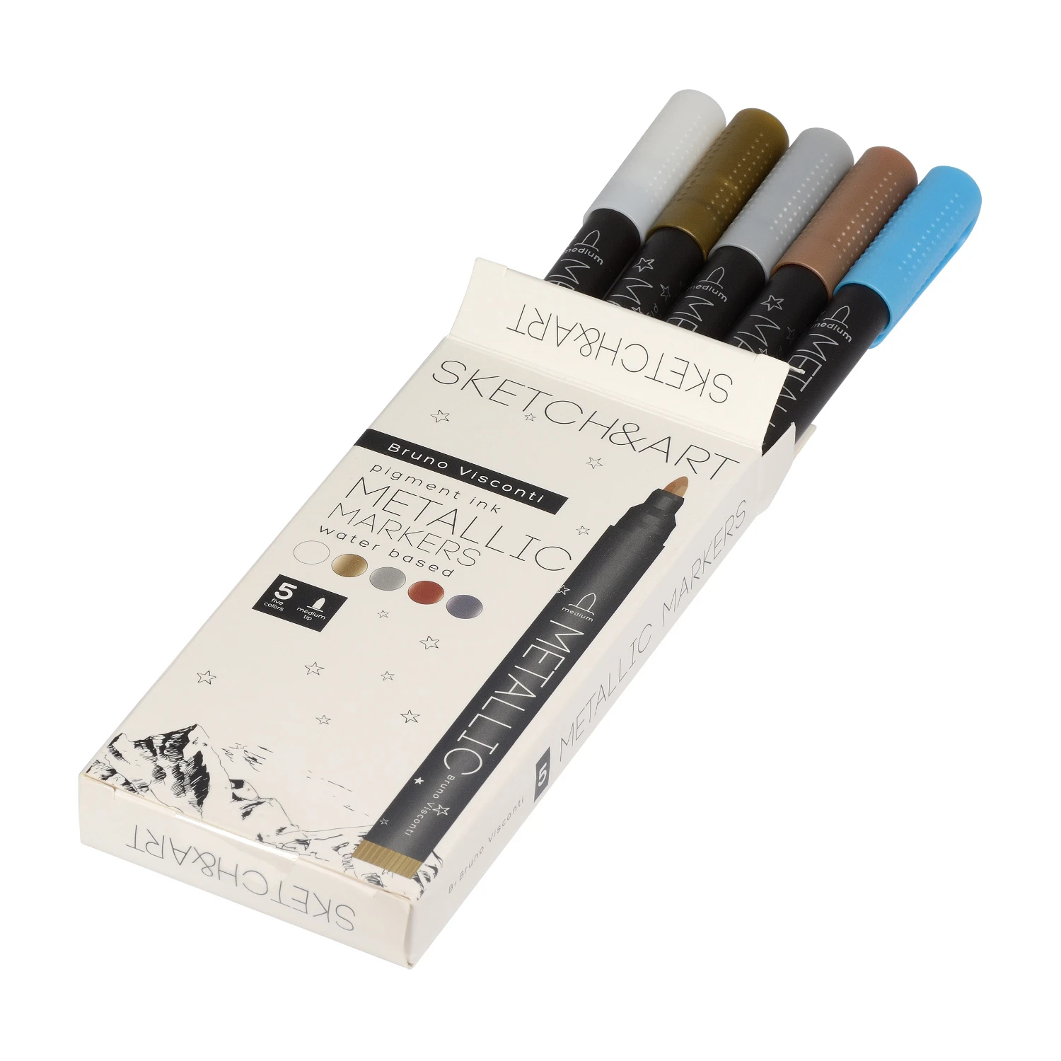 НАБОР МАРКЕРОВ МЕТАЛЛИК "SKETCH&ART" 5 ЦВ.