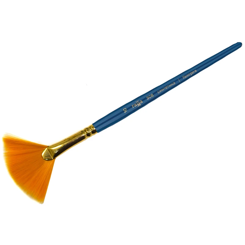 Кисть художественная синтетика Гамма "Галерея", веерная №10, короткая