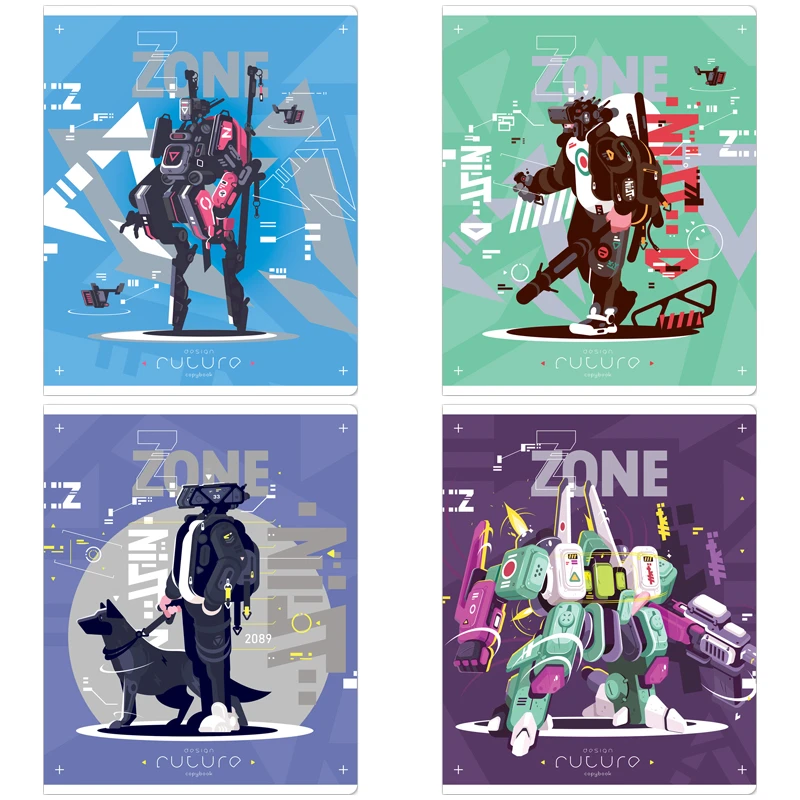 Тетрадь 48л., А5, клетка ArtSpace "Стиль. Robots", эконом