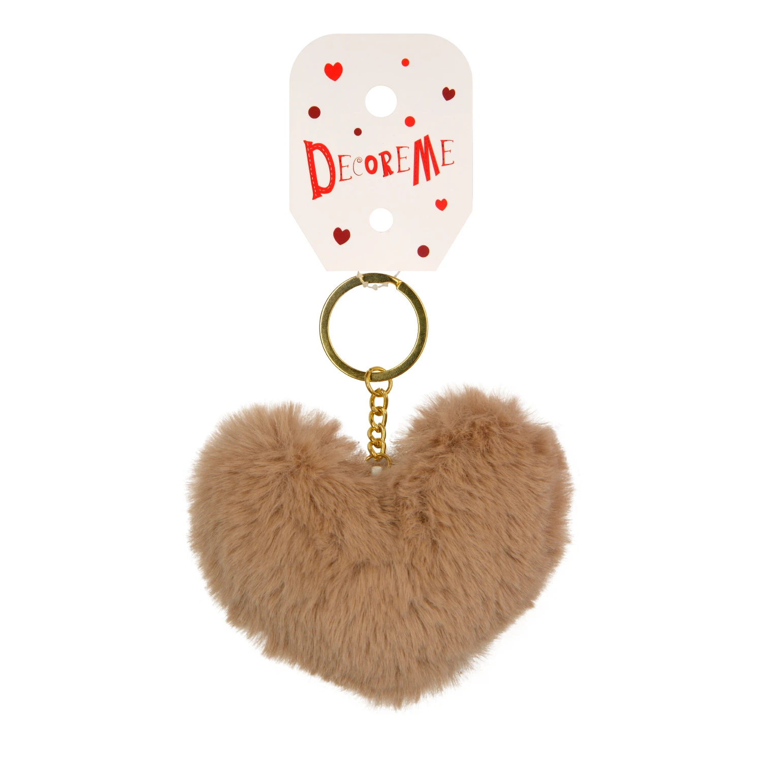 БРЕЛОК МЕХОВОЙ "СЕРДЕЧКО" 1 ШТ, 5 ЦВЕТОВ