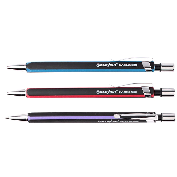 Карандаш мех. 0,5мм. "Darvish" корпус трехгранный черный с цветными