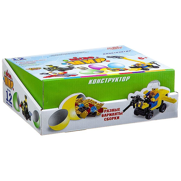 Конструктор 2в1 в яйце, серия Micro Мир, D/B 12 шт.,26х9х19, Г85767 Конструктор 2в1 в яйце, серия Micro Мир, D/B 12 шт.,26х9х19, Г85767