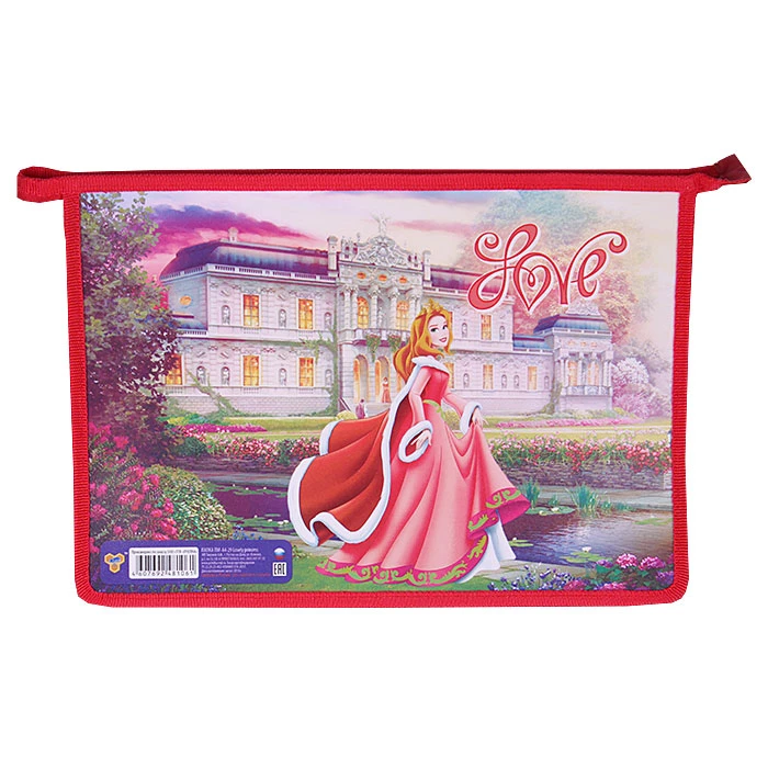 Папка для тетрадей А4 на молнии Lovely princess Папка для тетрадей А4 на молнии Lovely princess