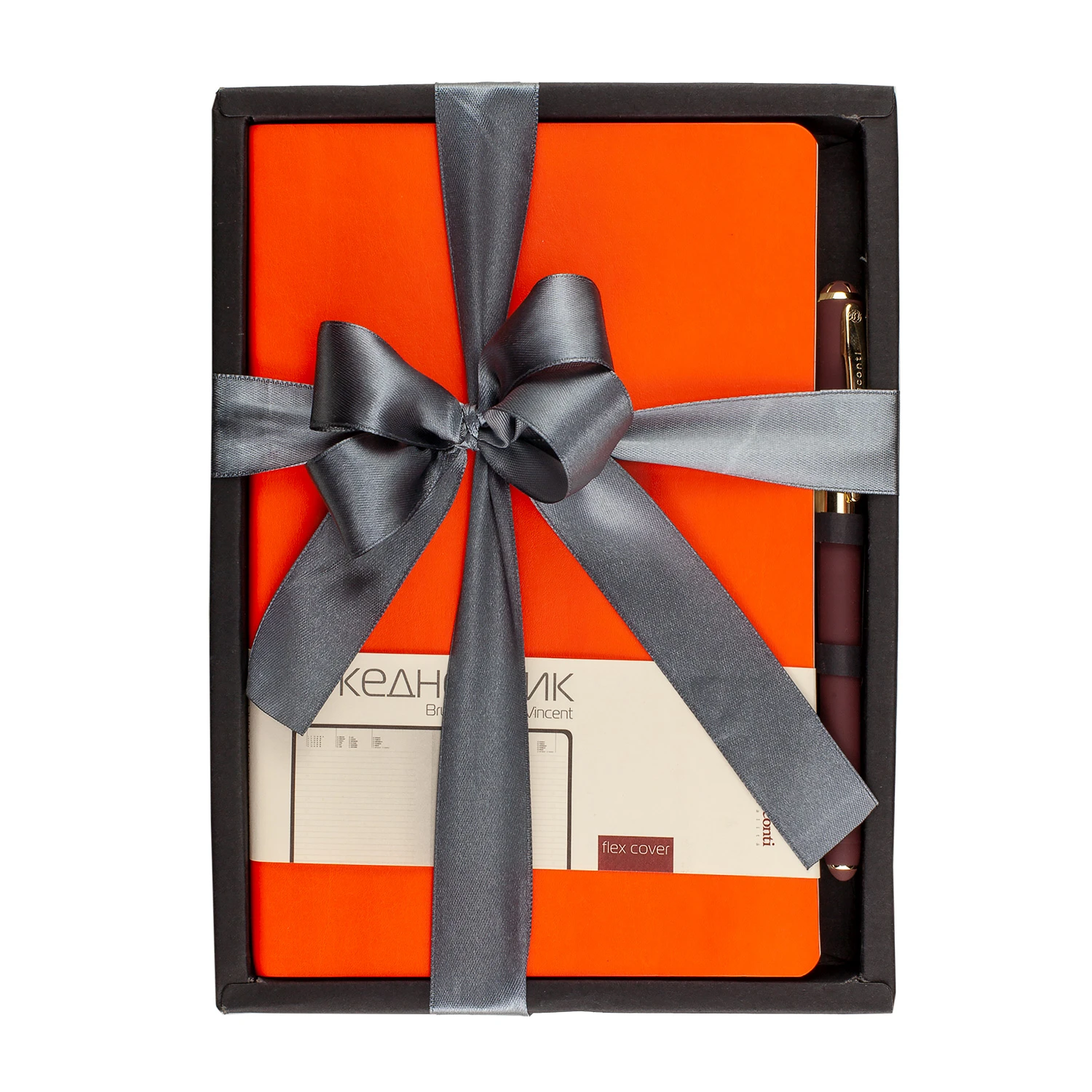 НАБОР ПОДАРОЧНЫЙ А5 "VINCENT" (ОРАНЖЕВЫЙ ЕЖЕДНЕВНИК И РУЧКА)