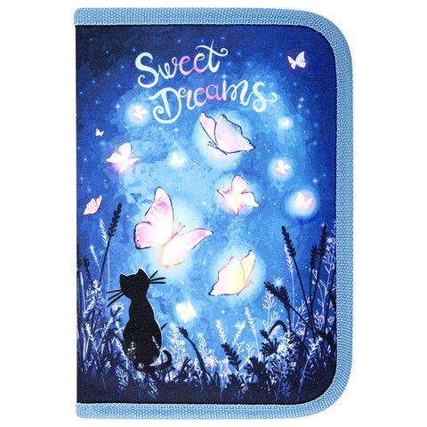 Пенал BRAUBERG с наполнением, 1 отделение, 1 откидная планка, 24 предмета,