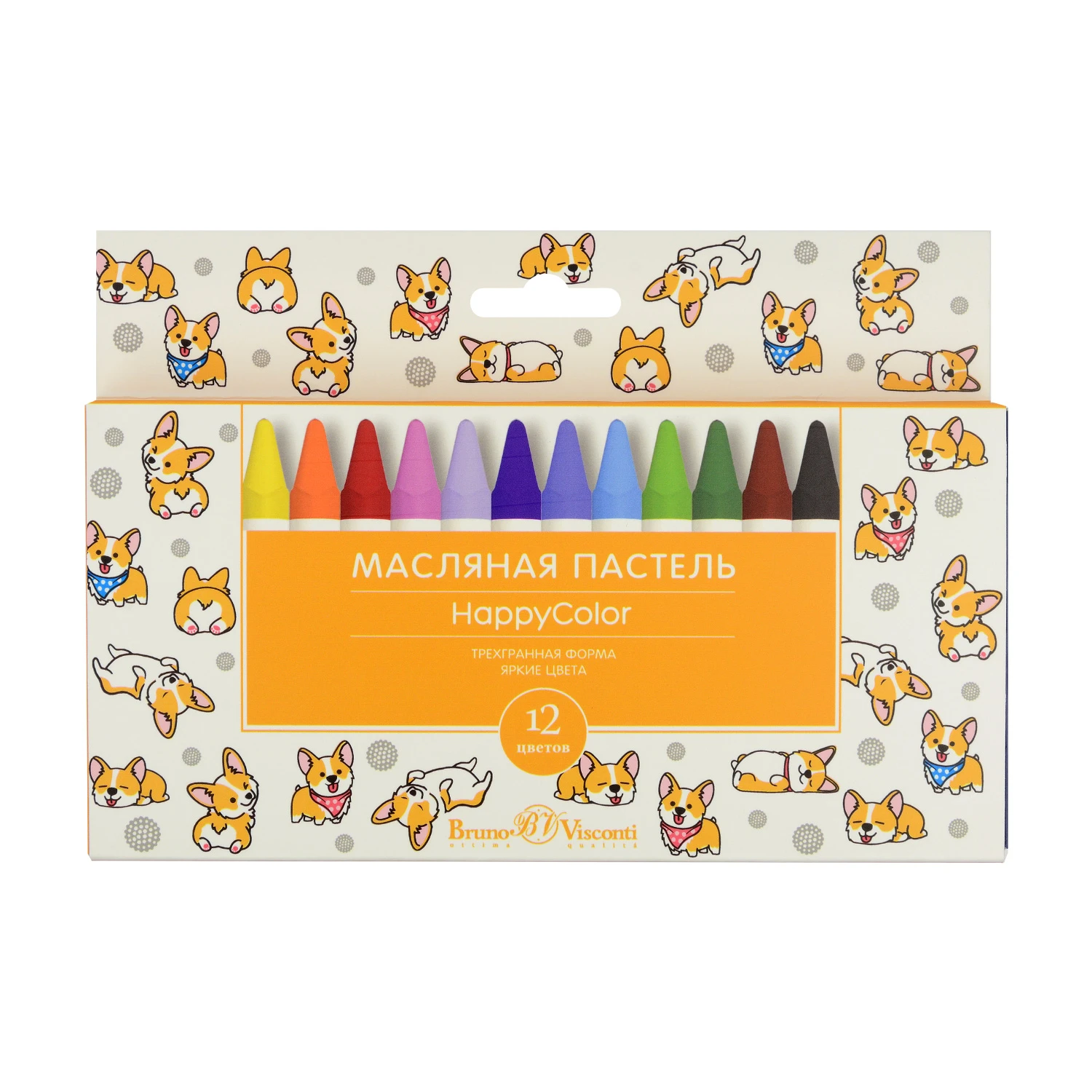 МЕЛКИ ПАСТЕЛЬНЫЕ "HAPPYCOLOR" НА МАСЛЯНОЙ ОСНОВЕ, 12 ЦВ. (трехгранной МЕЛКИ ПАСТЕЛЬНЫЕ "HAPPYCOLOR" НА МАСЛЯНОЙ ОСНОВЕ, 12 ЦВ. (трехгранной