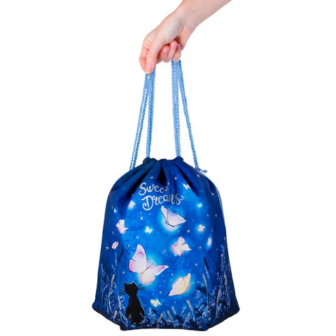 Мешок для обуви BRAUBERG PREMIUM, карман, подкладка, светоотражающие элементы,