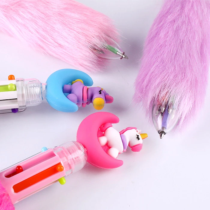 Ручка автоматическая 6-ти цветная "Darvish" корпус Единорог на луне с